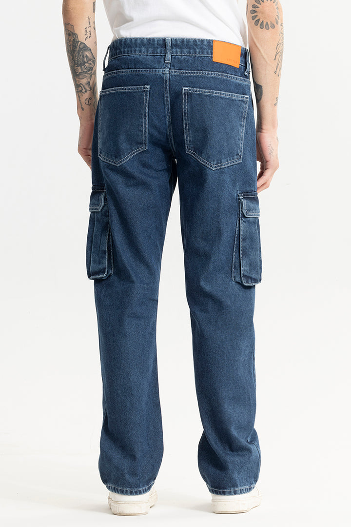 Stagger Blue Straight Fit Jeans