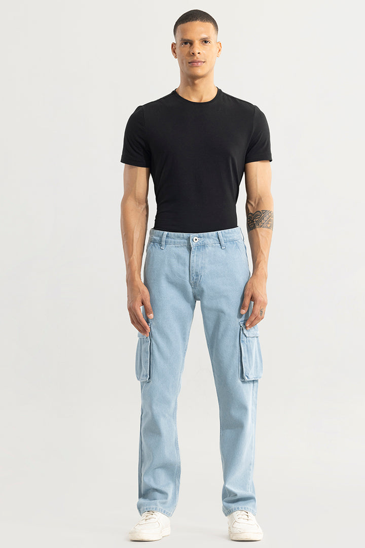 Stagger Sky Blue Straight Fit Jeans