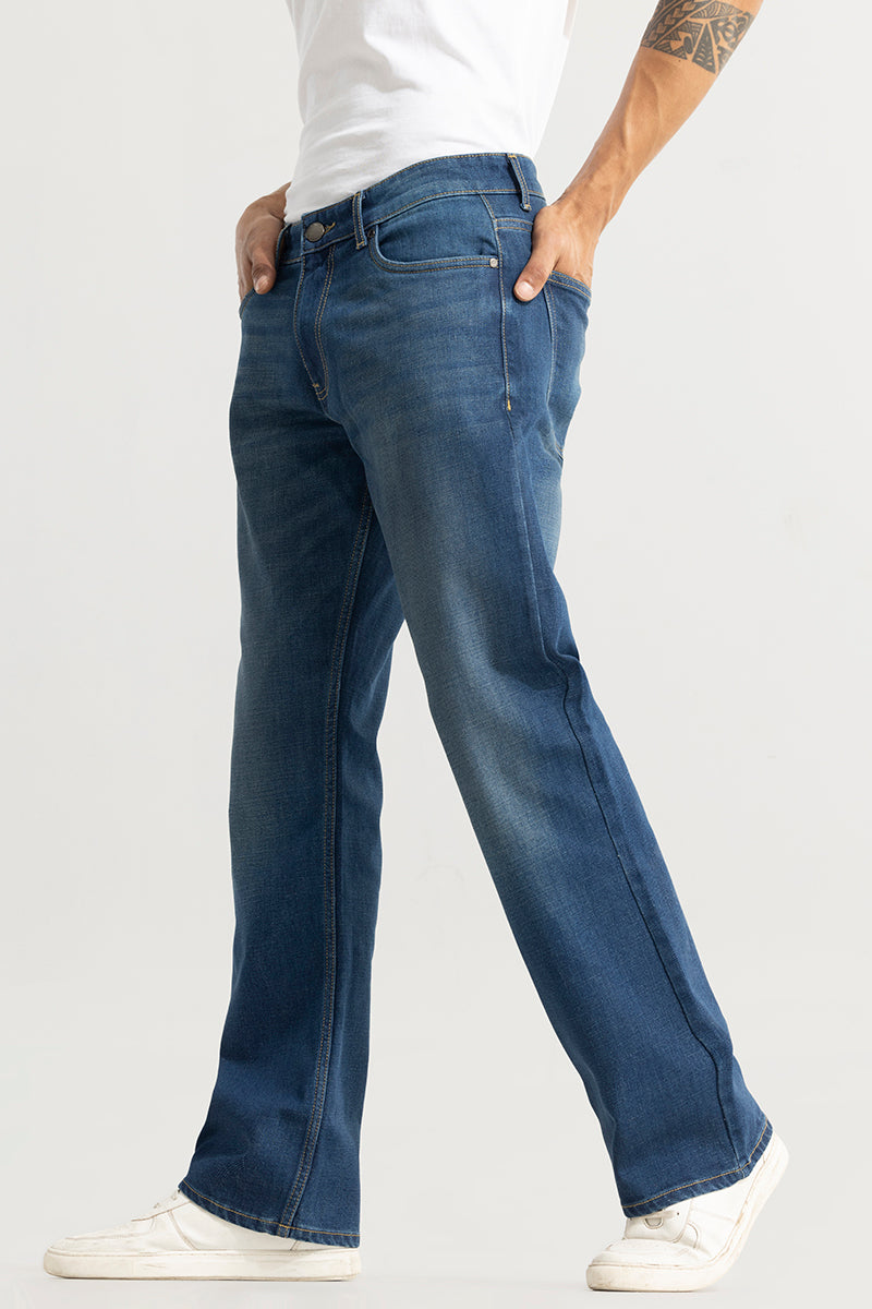 Buy Men's Dimmet Washed Blue Bootcut Jeans Online