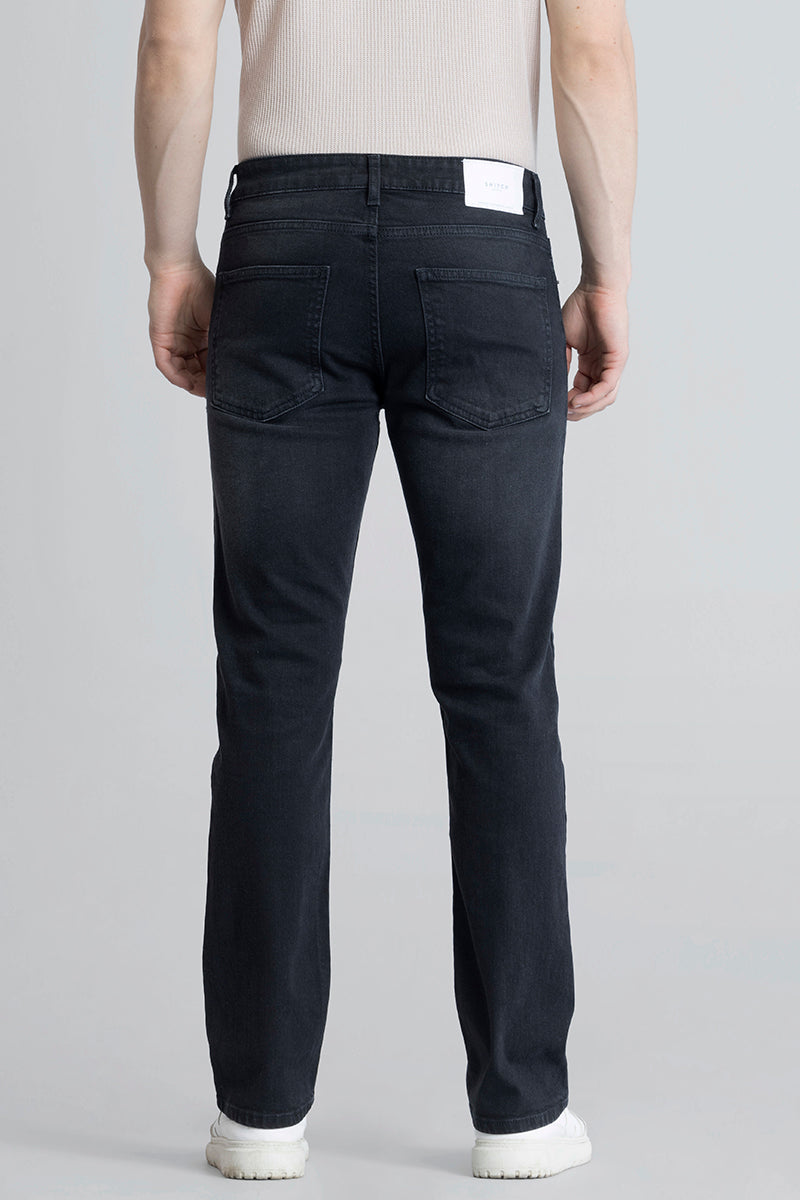 Obsidian Washed Black Straight Fit Jeans