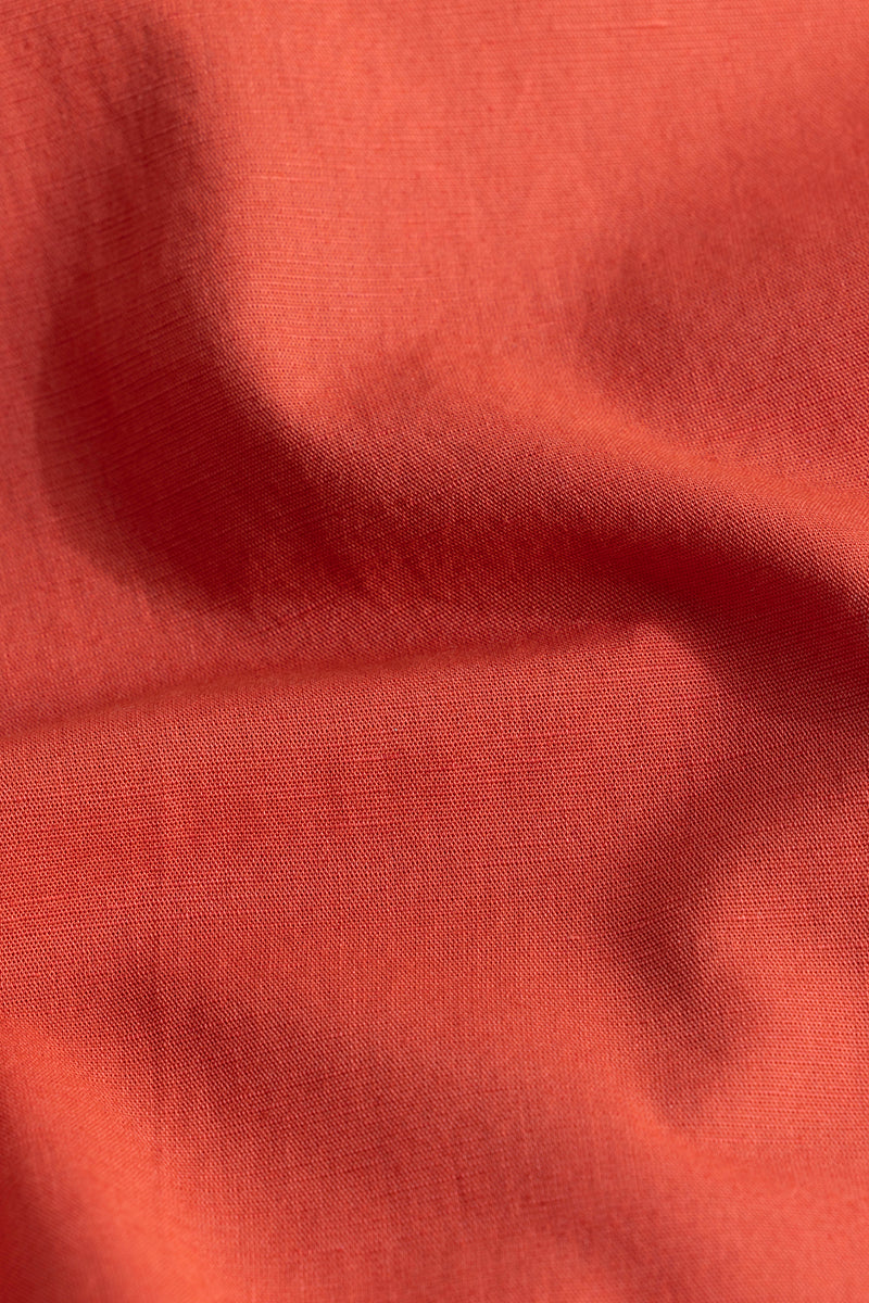 Trig Coral Red Linen Shirt