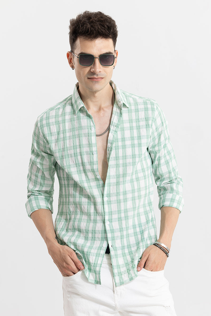 Buy Men's Ruffle Rush Green Check Shirt Online