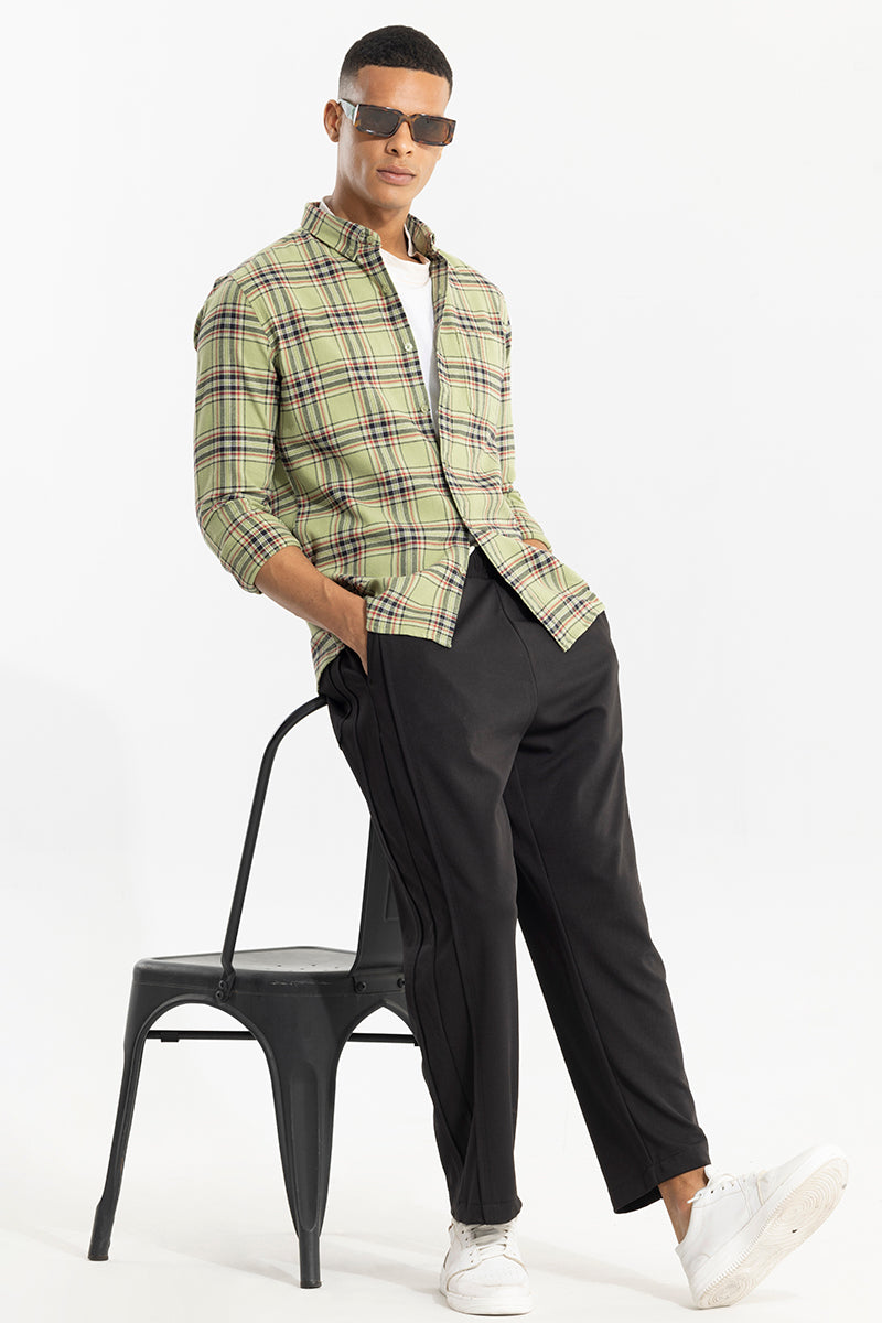 light green check shirt
