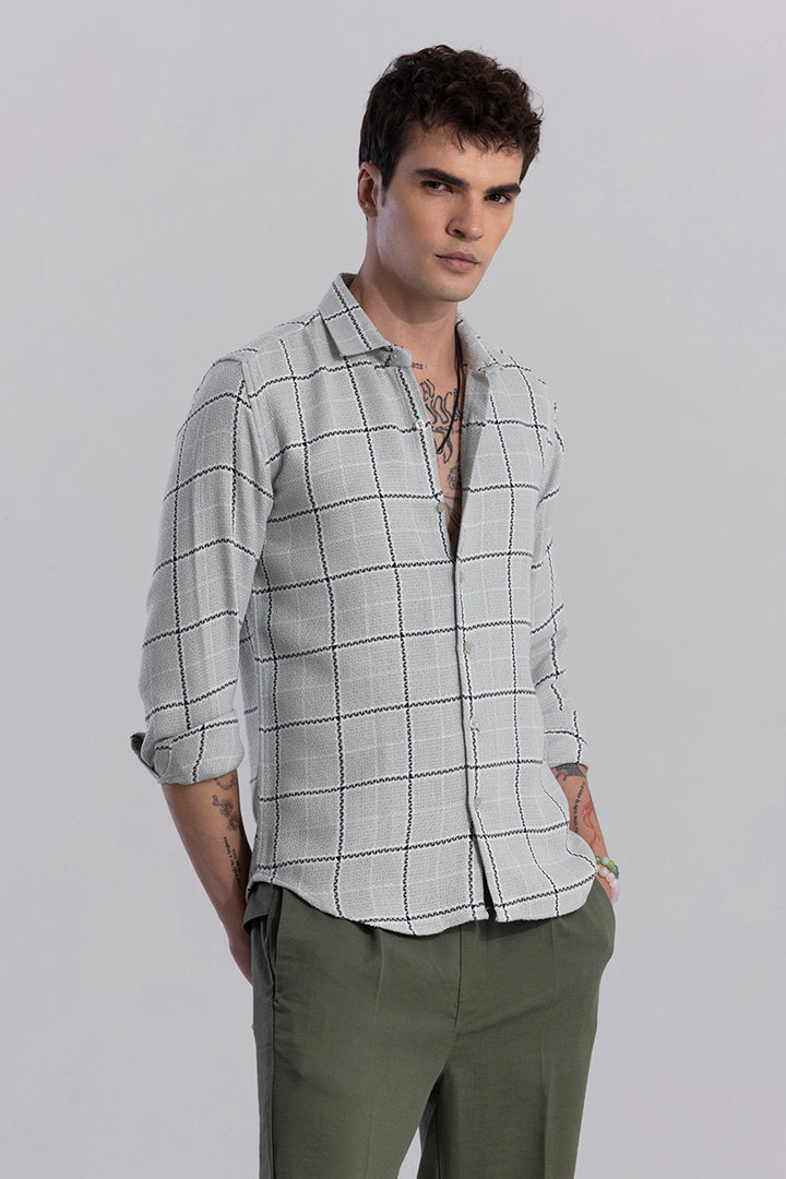 Modish Grid Grey Checks Shirt