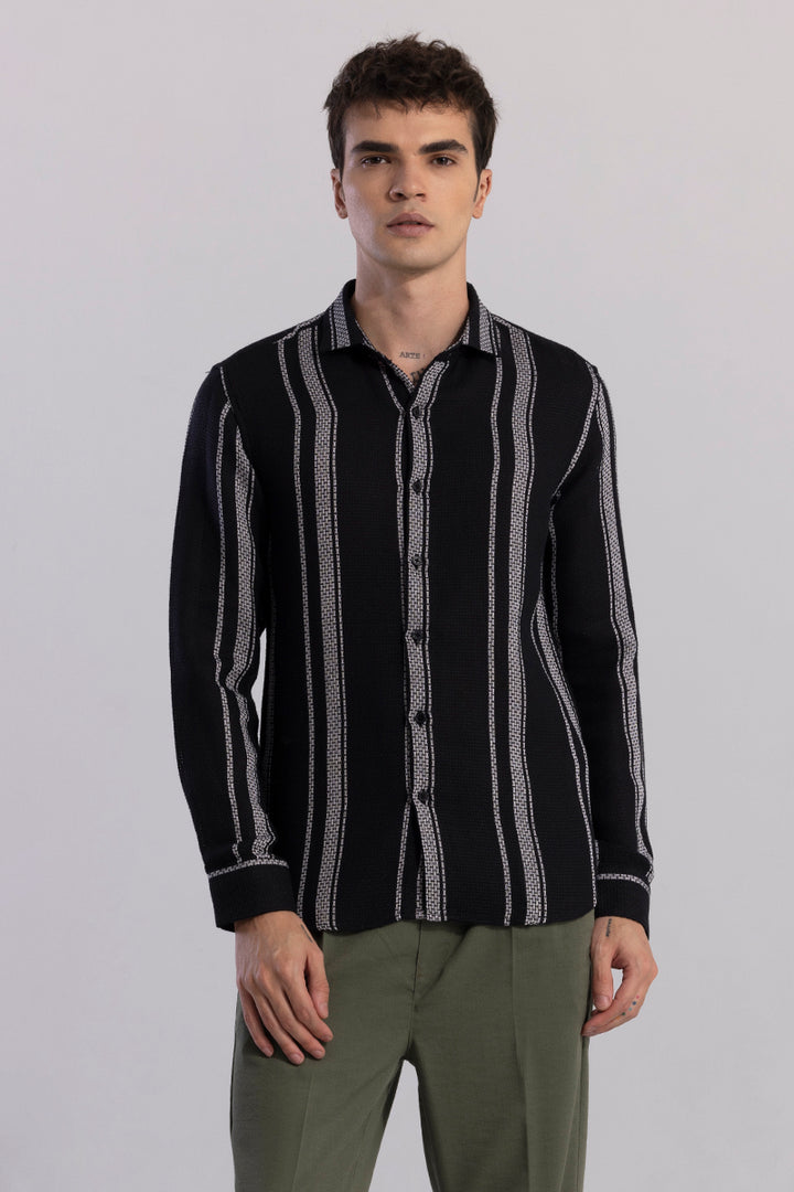 Modish Stripe Black Shirt
