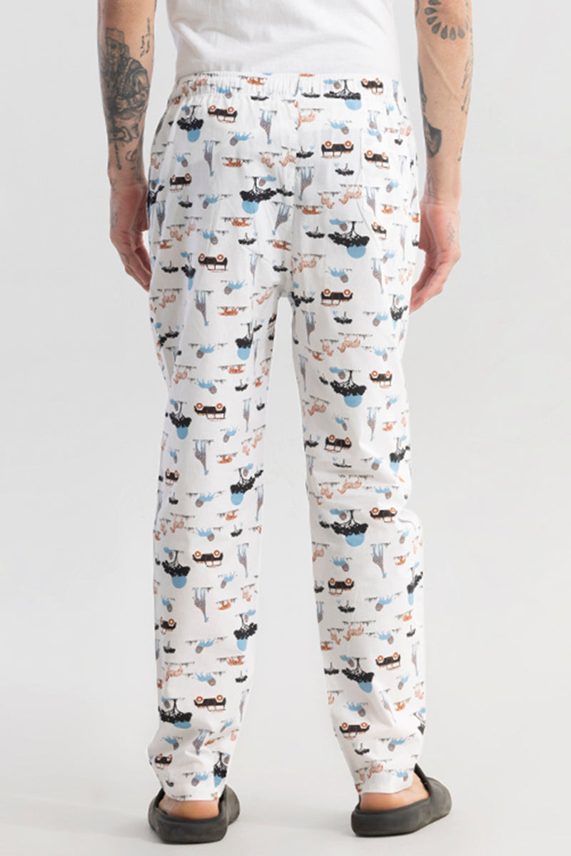 Animal Print White Pyjama