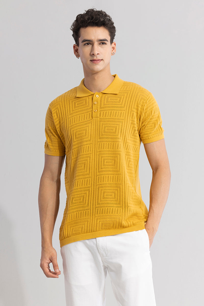 Puzzle Yellow Polo T-Shirt