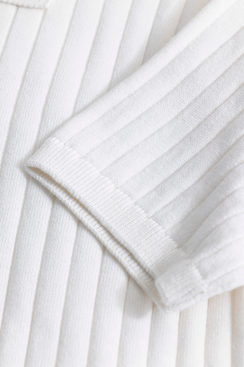 Sleek Striped White Polo T-Shirt