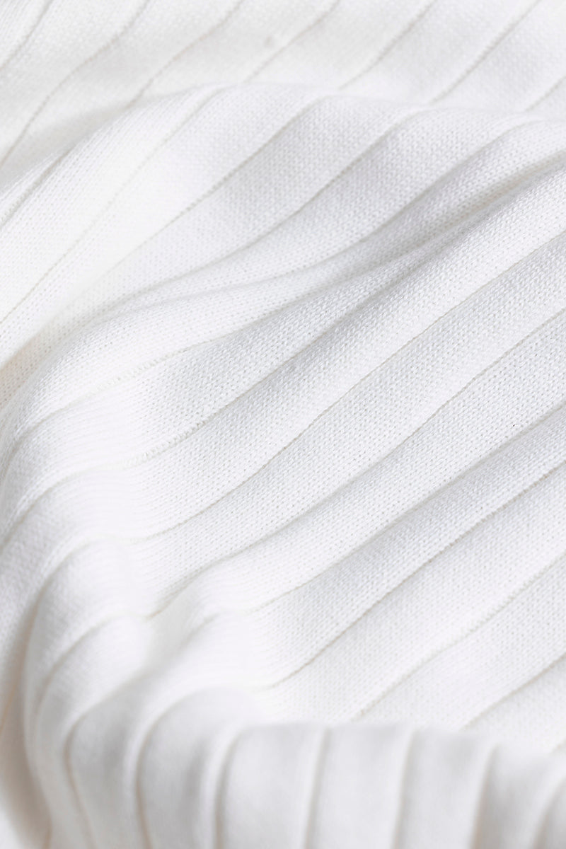 Sleek Striped White Polo T-Shirt