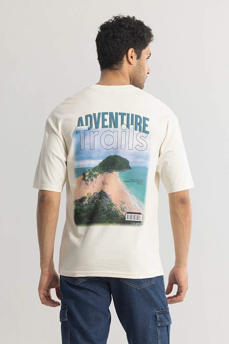 Adventure Trails Cream Oversized T-Shirt