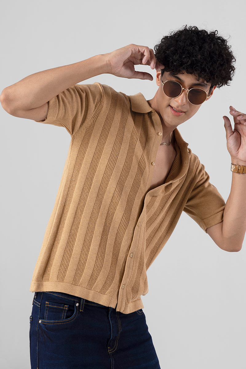 Buy Men's Elliot Knit Beige Shirt Online