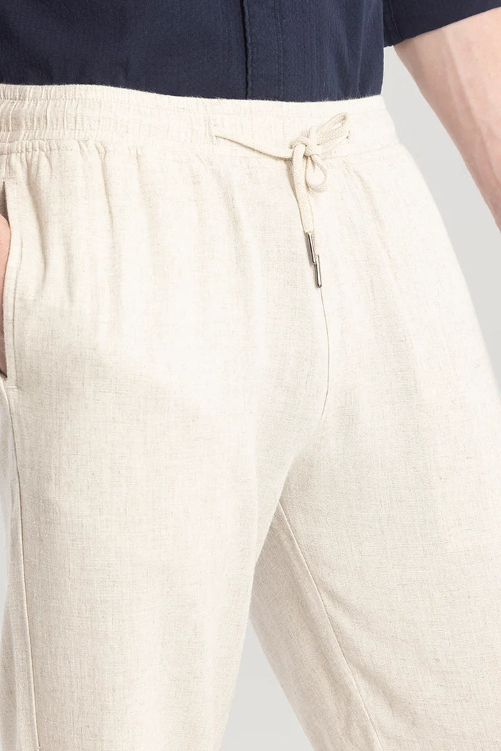 Linenique Cream Linen Pant