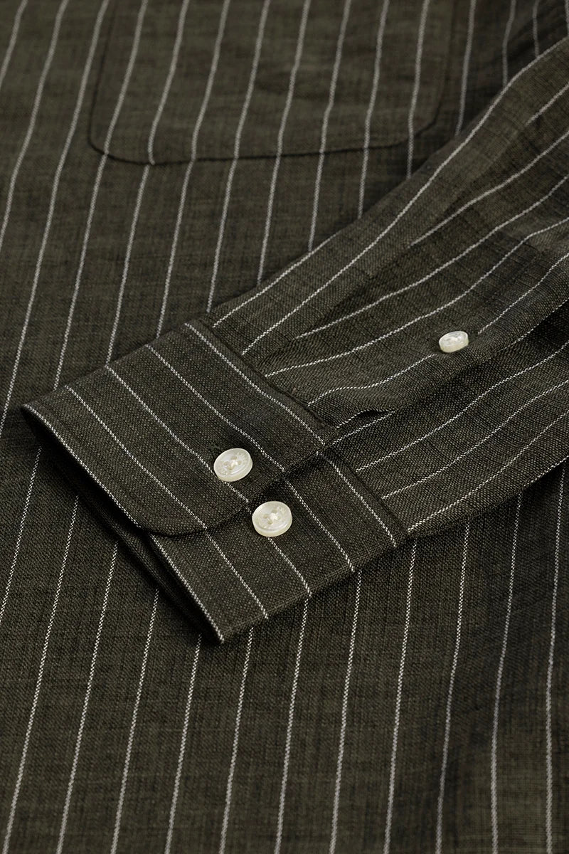 MLVINCE STRIPE 建てよ LACE S/S SHIRTS – OLIVE