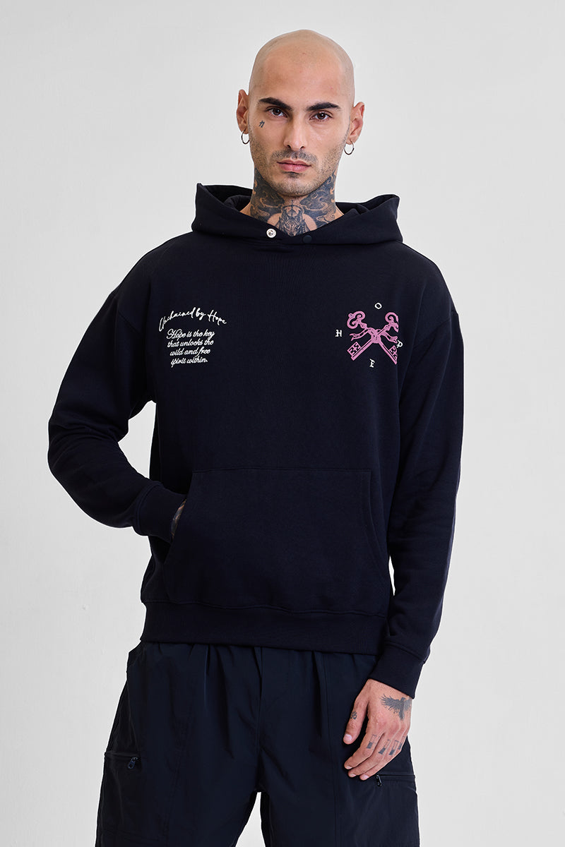 Black embroidered hoodie outlet