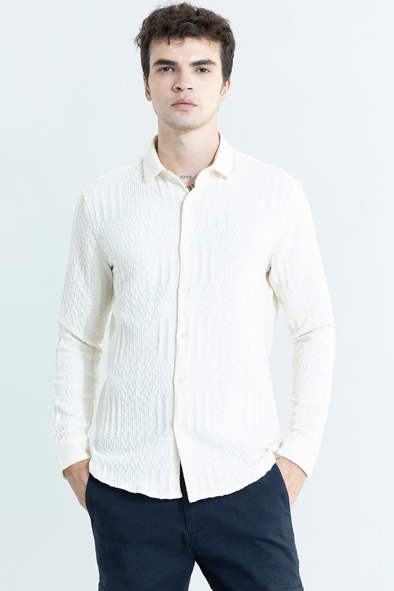 Chromatic Off-White Self Design Shirt