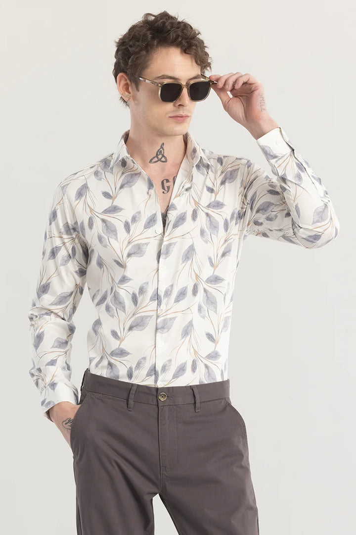 Leafstique Off-White Printed Shirt