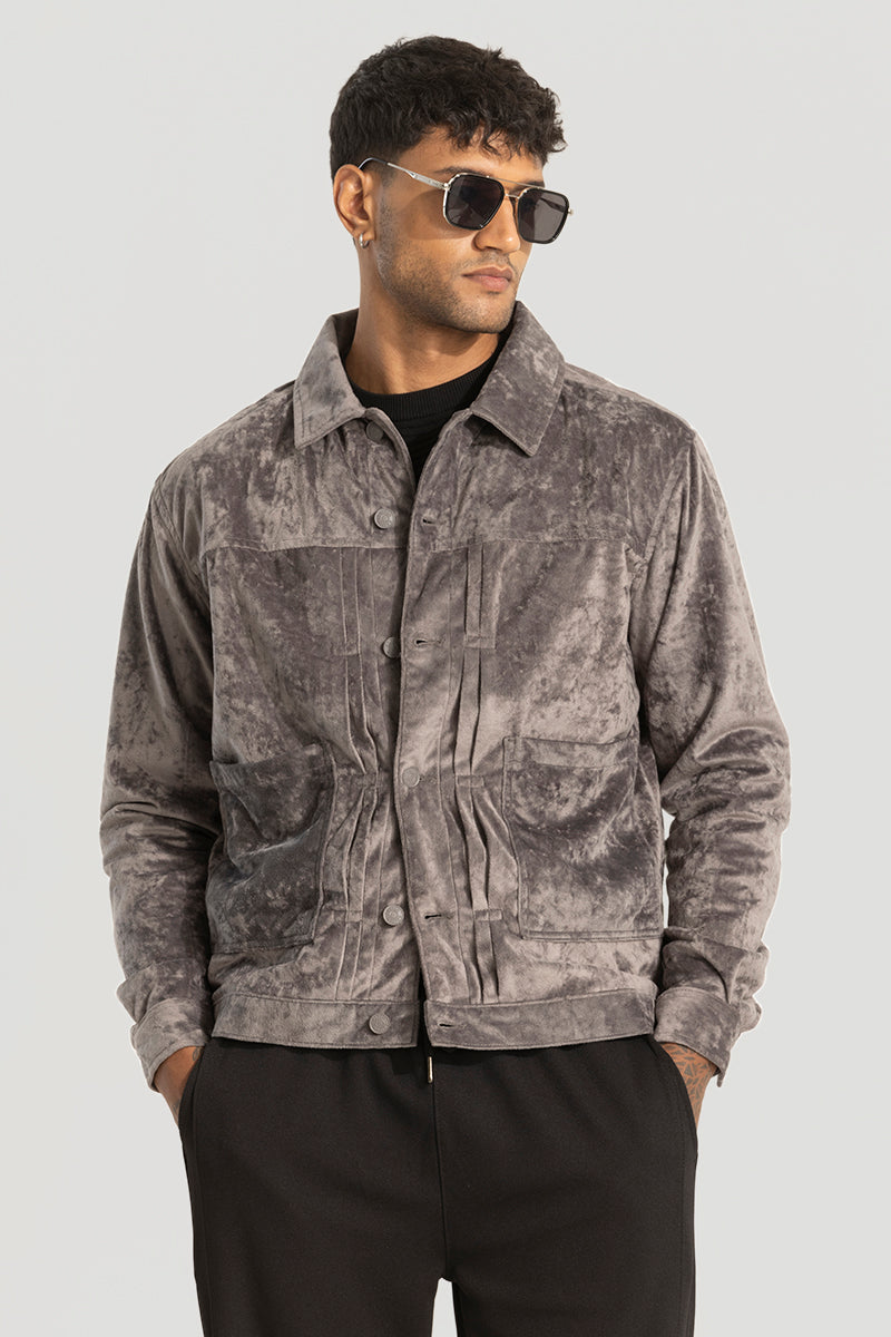 Buy Men s Grey Velvet Jackets Online Snitch SNITCH