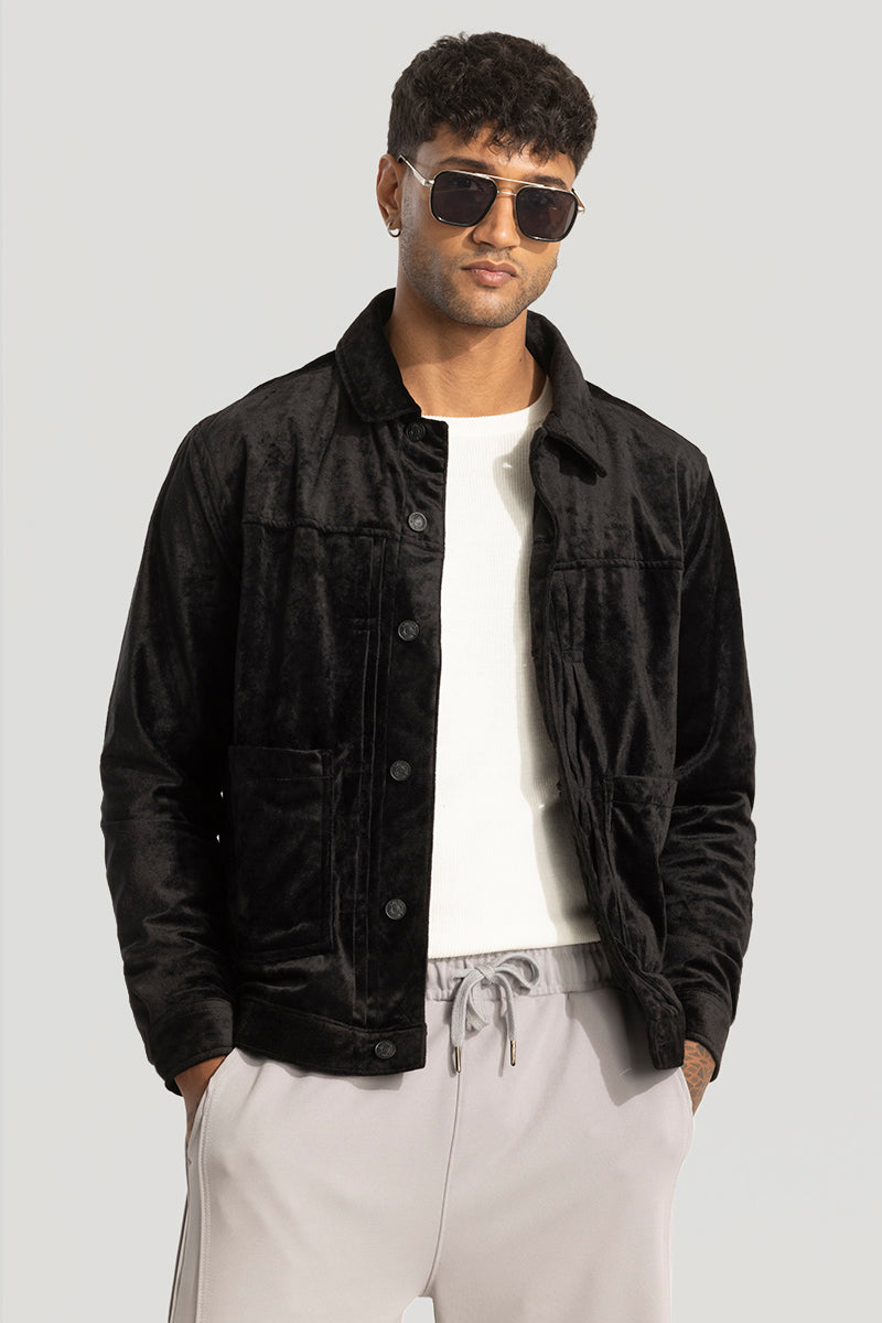 Buy Men s Black Velvet Jackets Online Snitch SNITCH