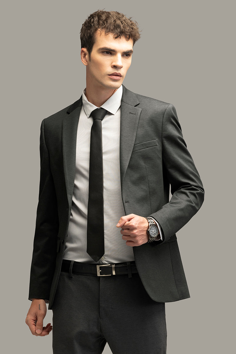 Formal Finesse Steel Grey Suit Blazer