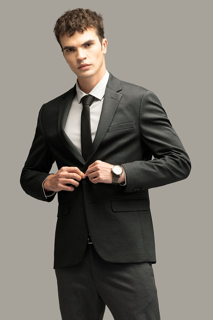 Formal Finesse Steel Grey Suit Blazer