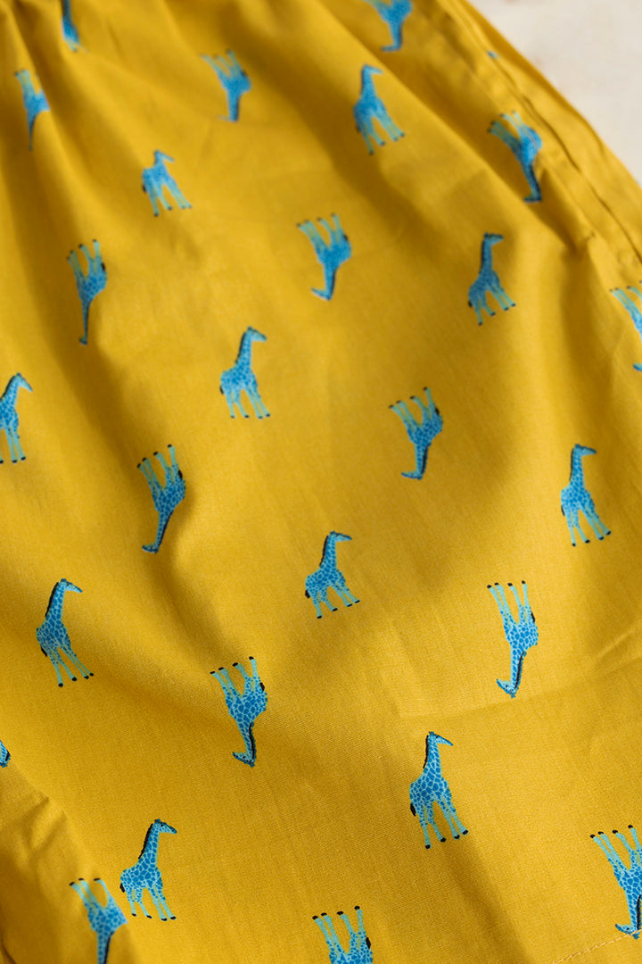 Giraffe Print Yellow Boxer