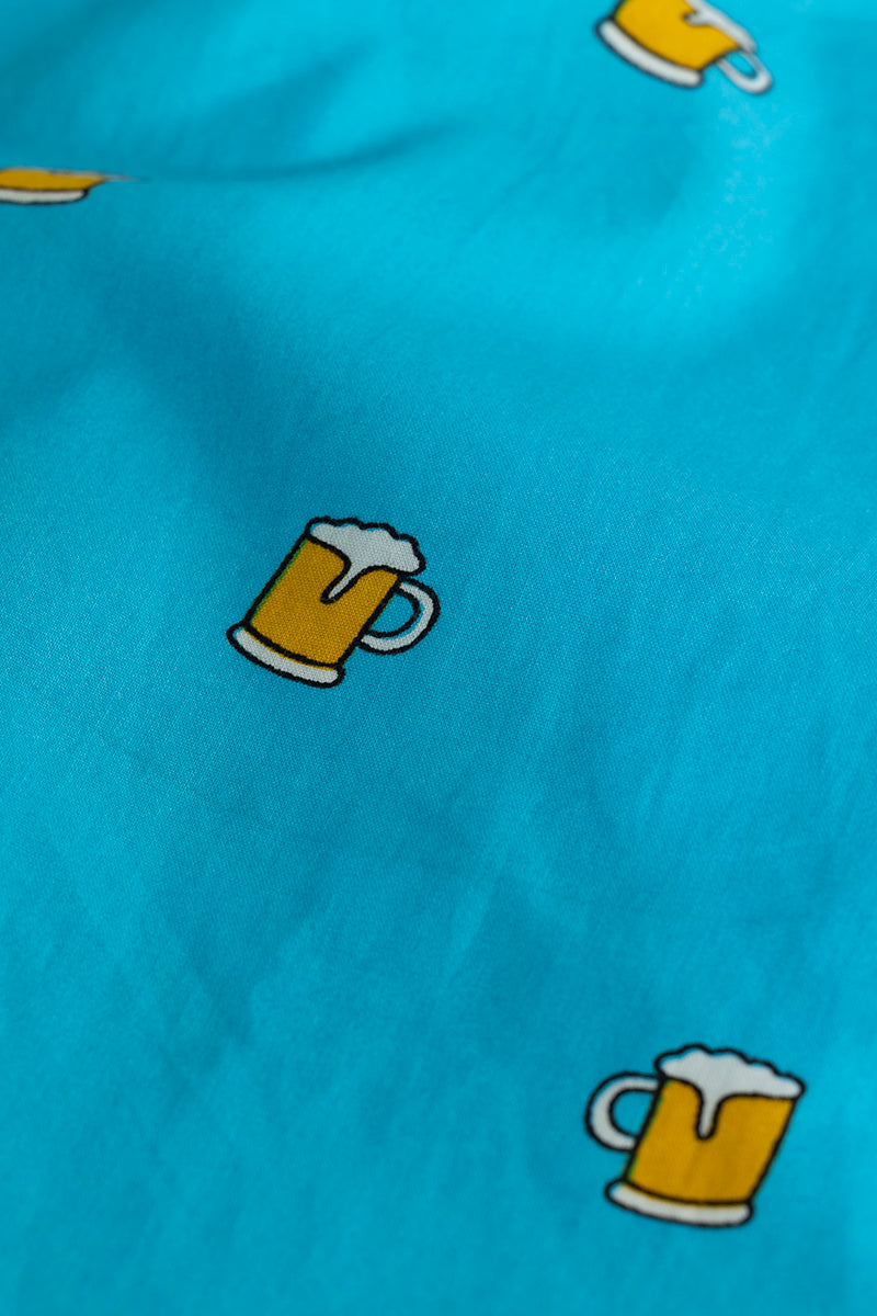 Beer Print Blue Boxer