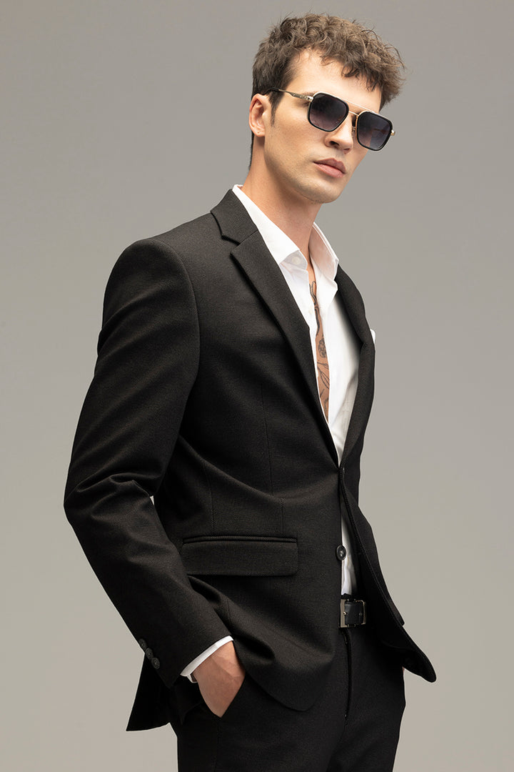 Classic Cut Black Suit Blazer