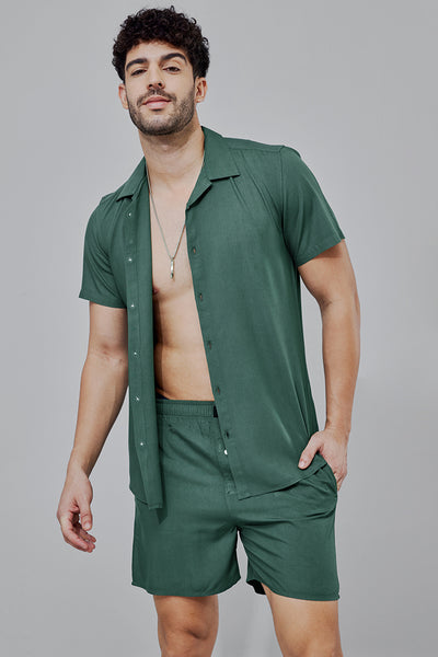 Buy Men's Solidoa Green Co-Ords Online | SNITCH