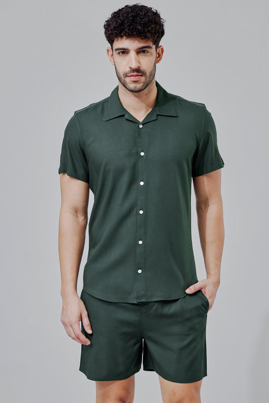 Buy Men's Solidoa Dark Green Co-Ords Online | SNITCH