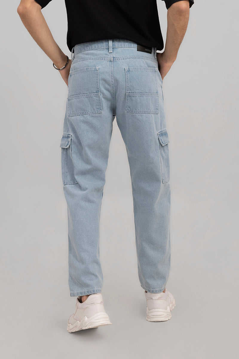 Ice Blue Baggy Fit Jeans