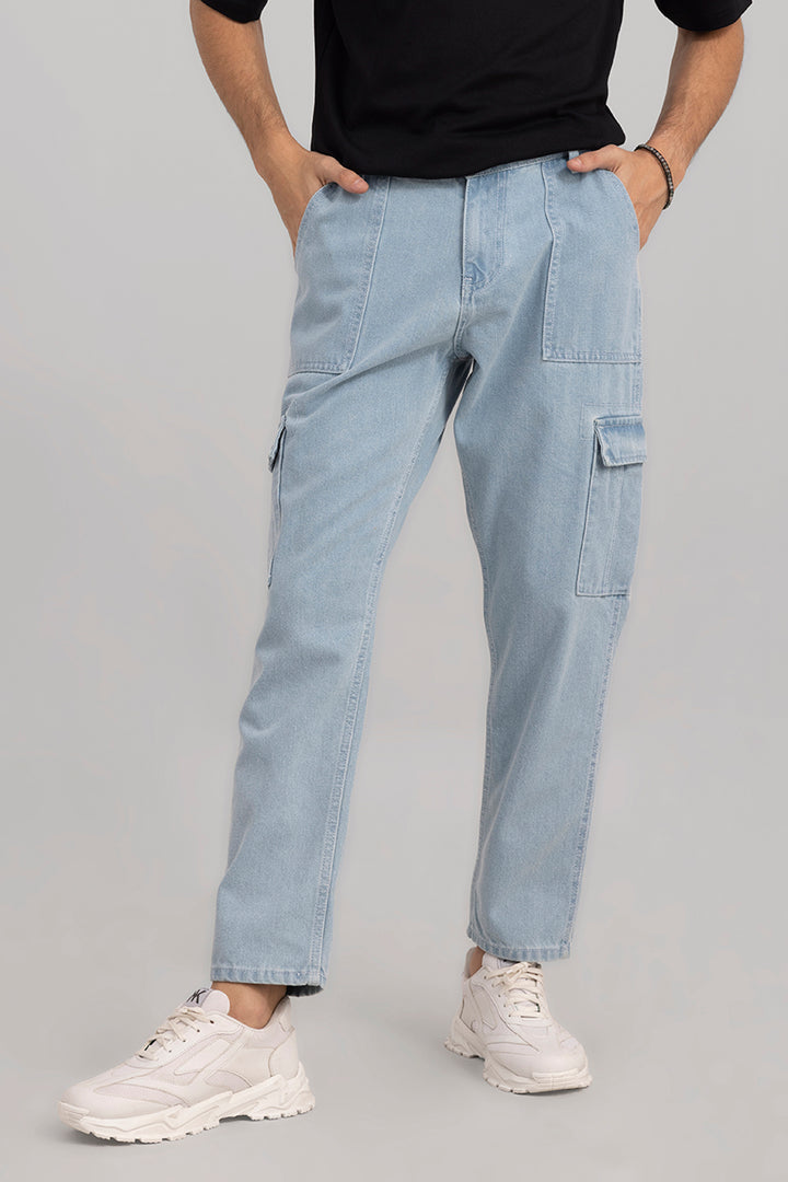 Ice Blue Baggy Fit Jeans