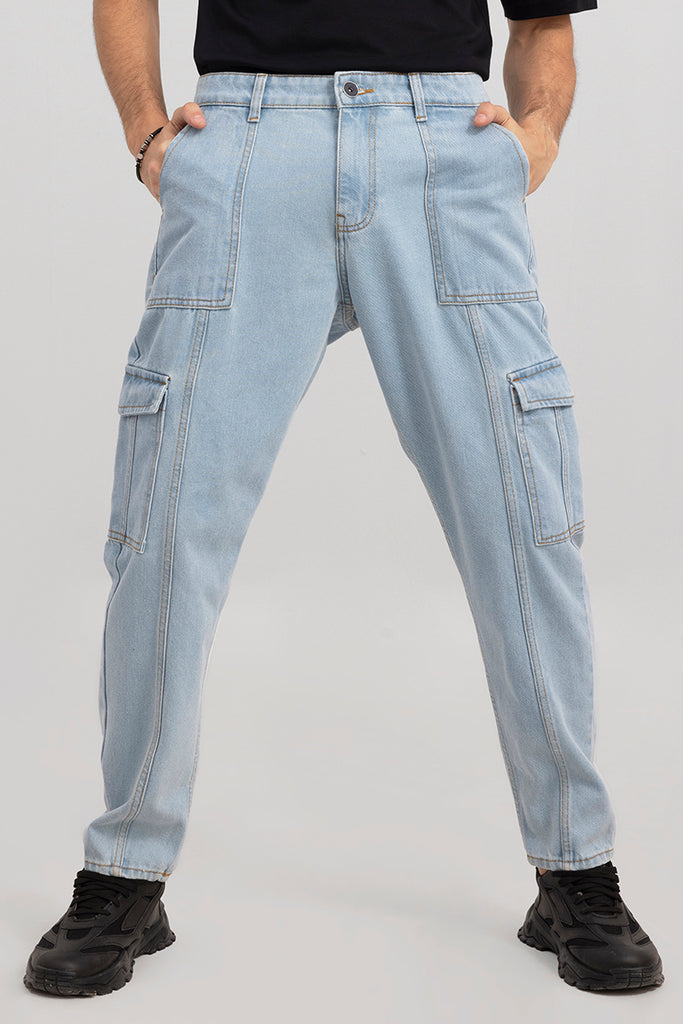 Men's Casual Denim Stretch Skinny Folds Pants Punk Cargo Jeans Trousers  Biker | eBay