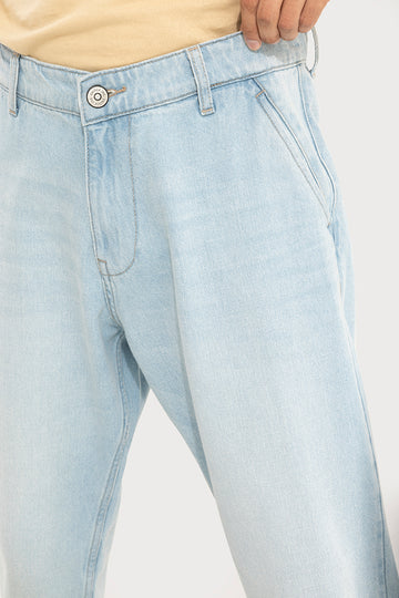 Buy Men's Zappy Sky Blue Basic Baggy Jeans Online | SNITCH