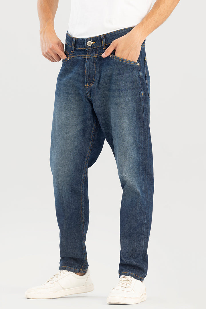 Waggish Mid Blue Baggy Fit Jeans