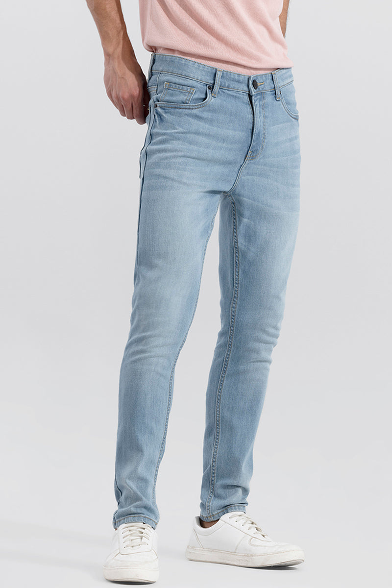 Buy Men's Exuberant Sky Blue Skinny Jeans Online | SNITCH