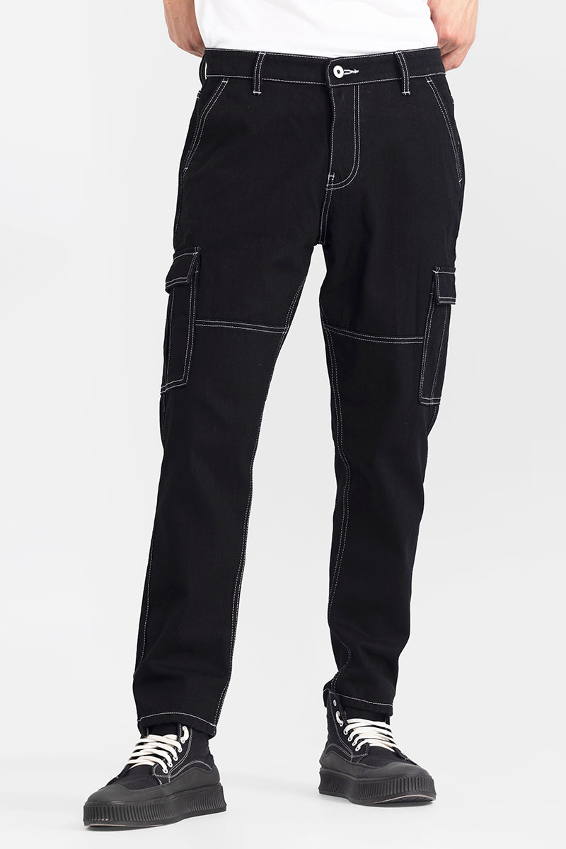 Buy Men's Enigma Black Baggy Fit Jeans Online | SNITCH