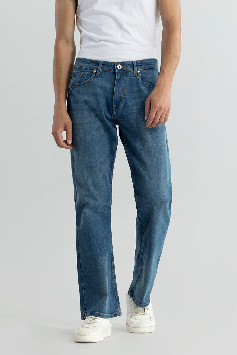 Buy Men s Delta Blue Bootcut Jeans Online SNITCH