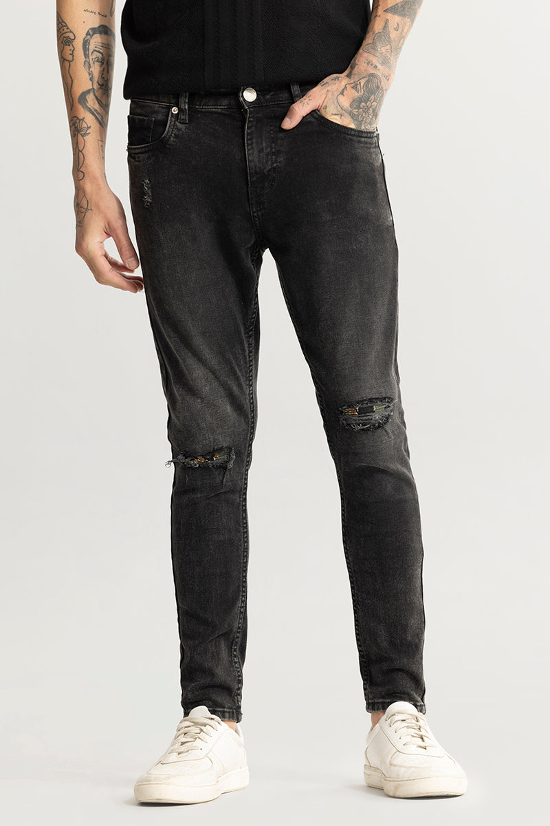 Dark denim ripped skinny jeans online