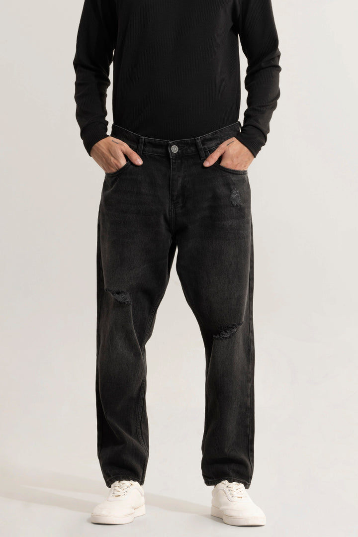 Dusk Charcoal Black Baggy Fit Jeans