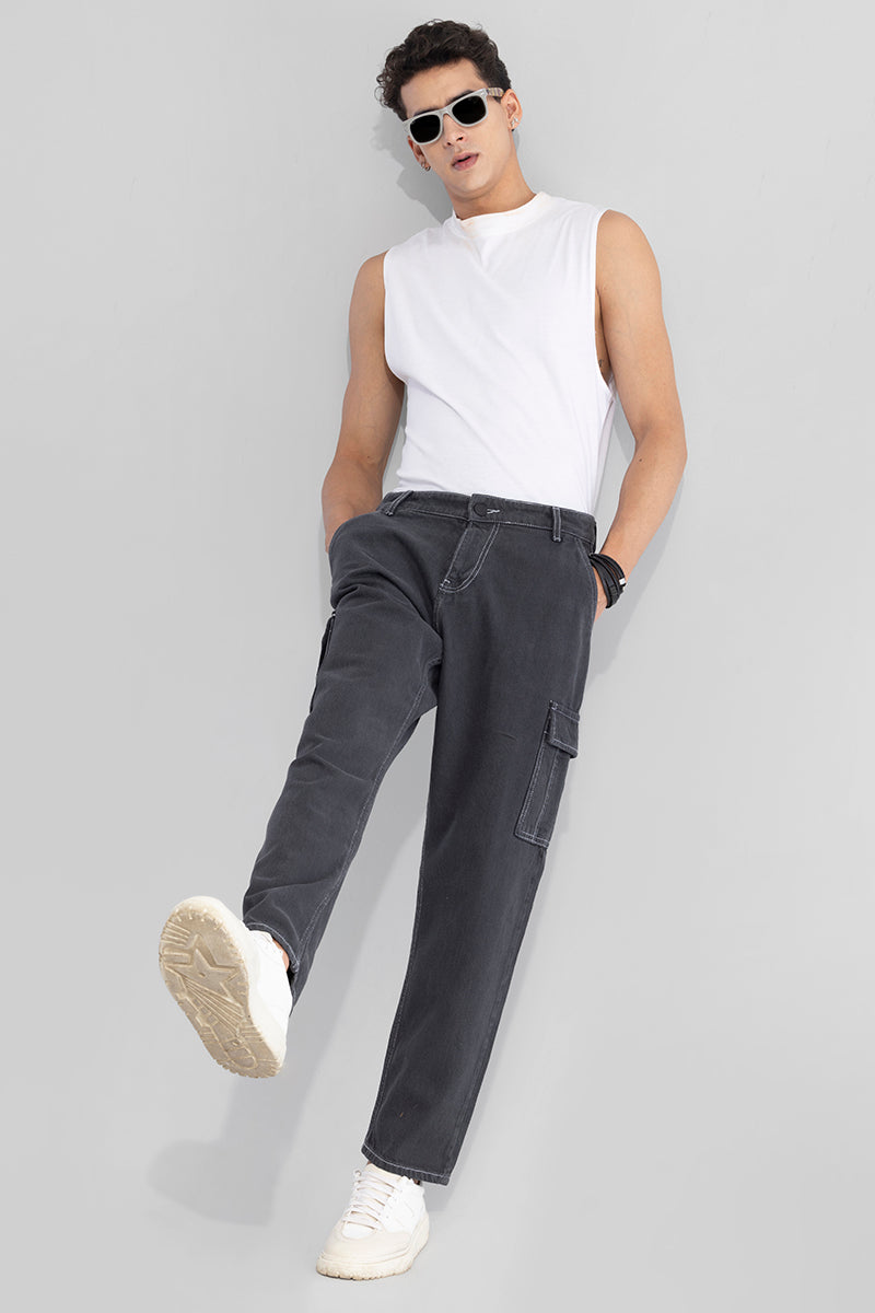 Cosmic Washed Black Baggy Fit Jeans