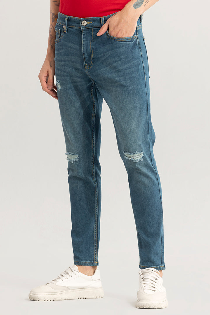 Trendsetter Ash Blue Skinny Fit Distressed Jeans