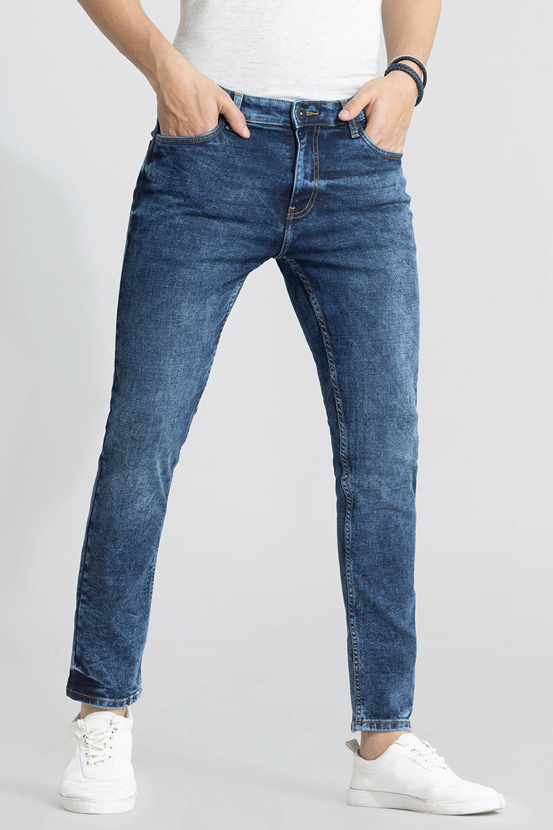 Asmodeus Washed Blue Skinny Fit Jeans