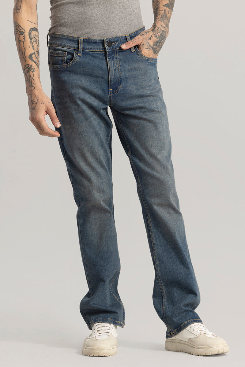 Urbanite Dusty Blue Straight Fit Jeans