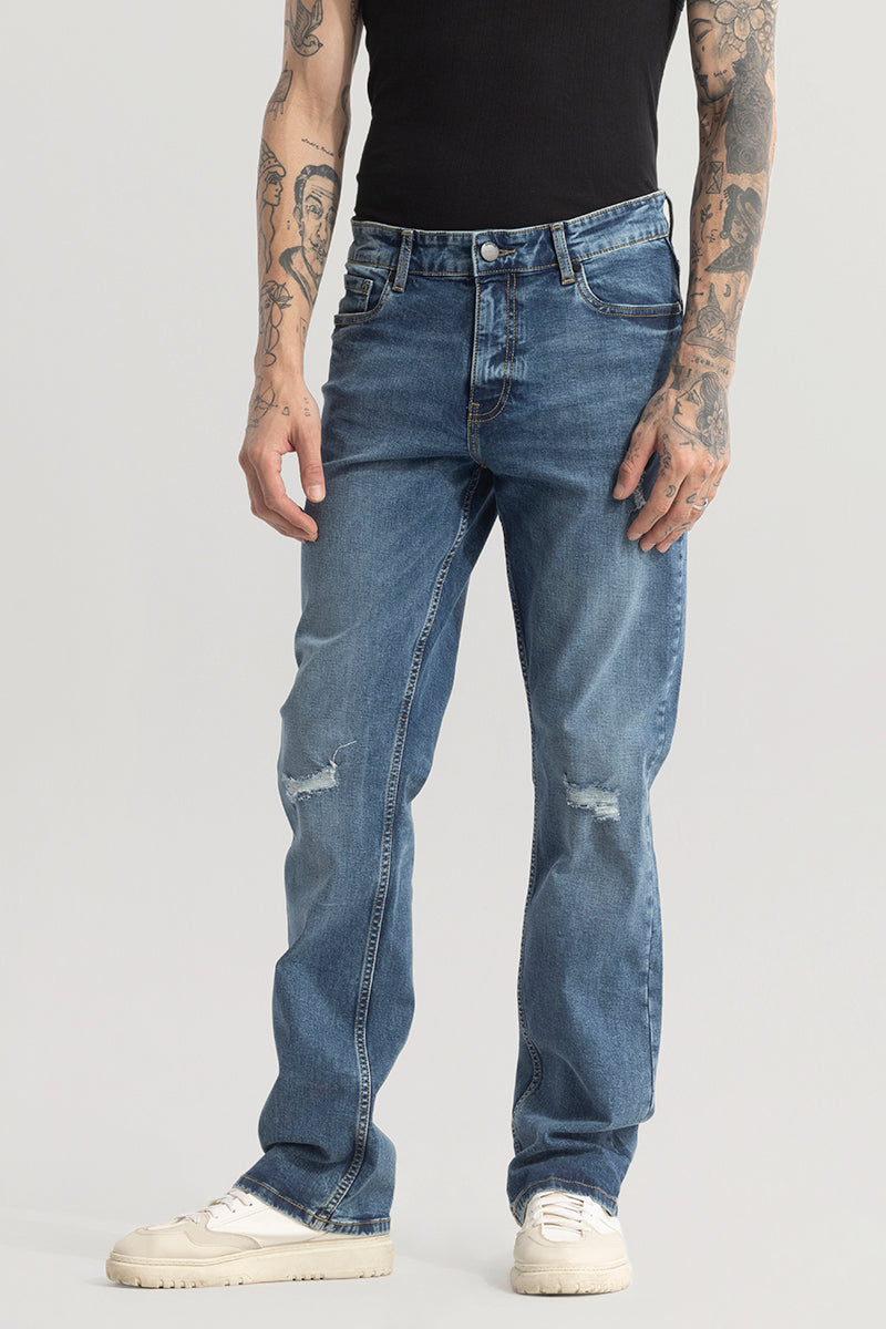 Urbanite Pebble Blue Straight Fit Jeans
