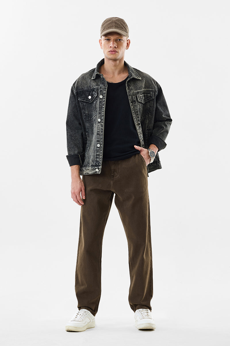 Buy Men's Baggy Fit Mid Rise Dark Brown Jeans Online | Snitch – SNITCH