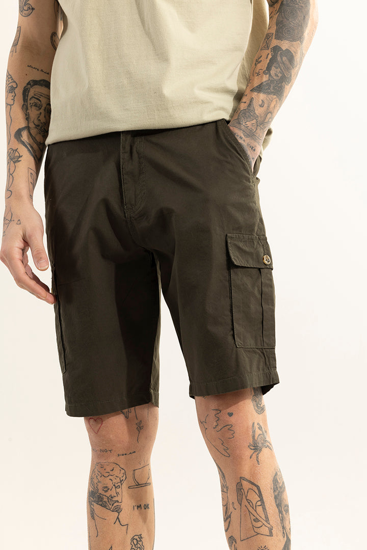Basic Breeze Olive Green Shorts