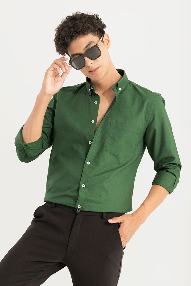 Buy Men's Soft-Hue Forest Green Shirt Online | SNITCH