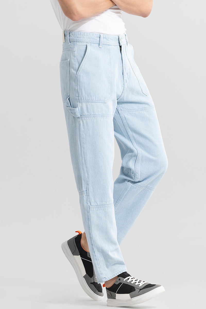 Zyaire Ice Blue Baggy Fit Jeans