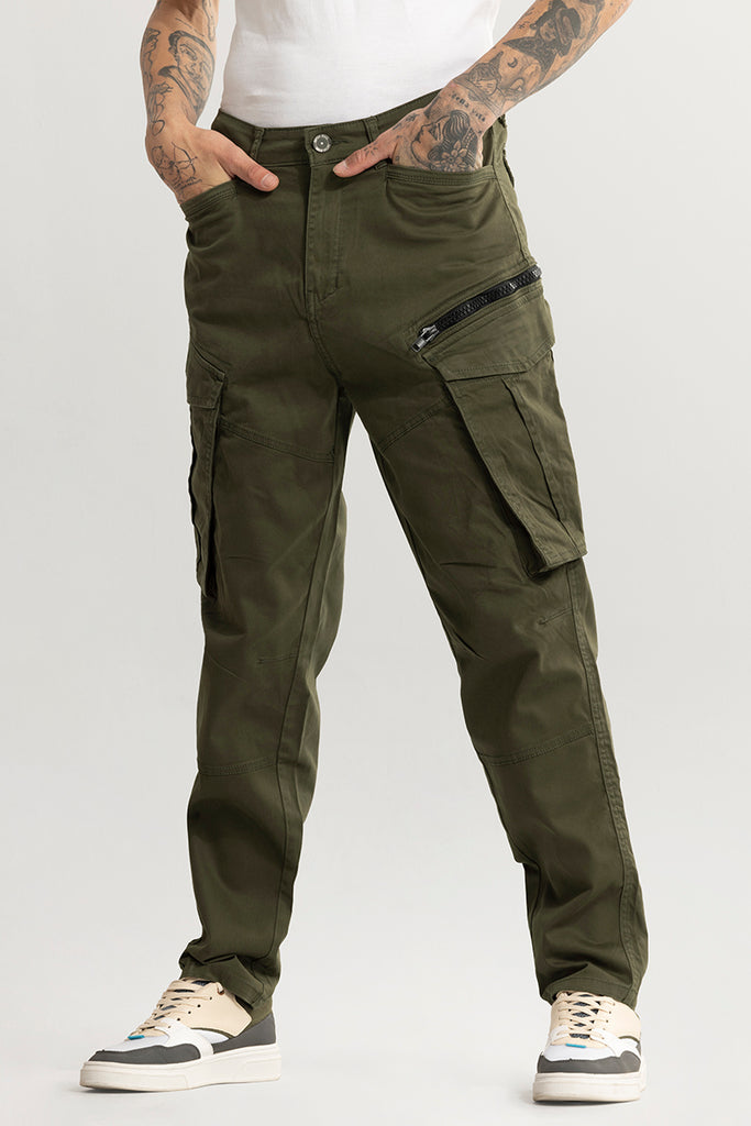 Buy Men s Kyubic Olive Cargo Pant Online SNITCH