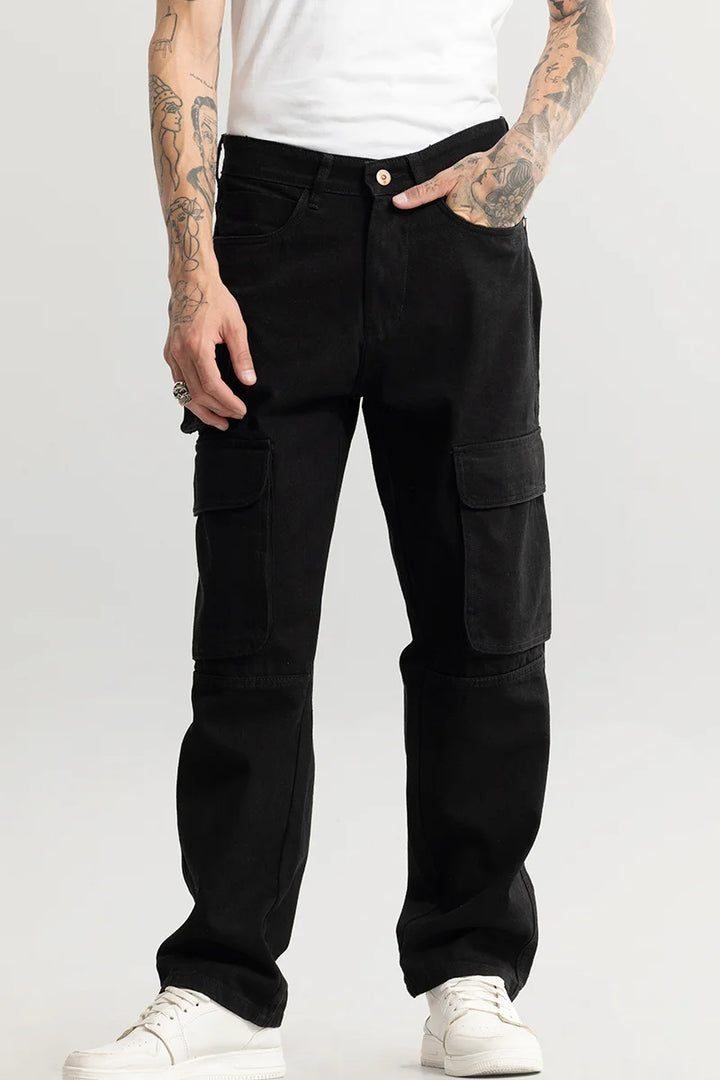 Vogue Black Utility Baggy Fit Jeans